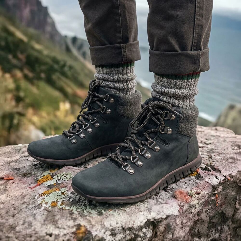 Cole Haan Gorpcore ZeroGrand Hiker Boots Waterproof Gray Pink